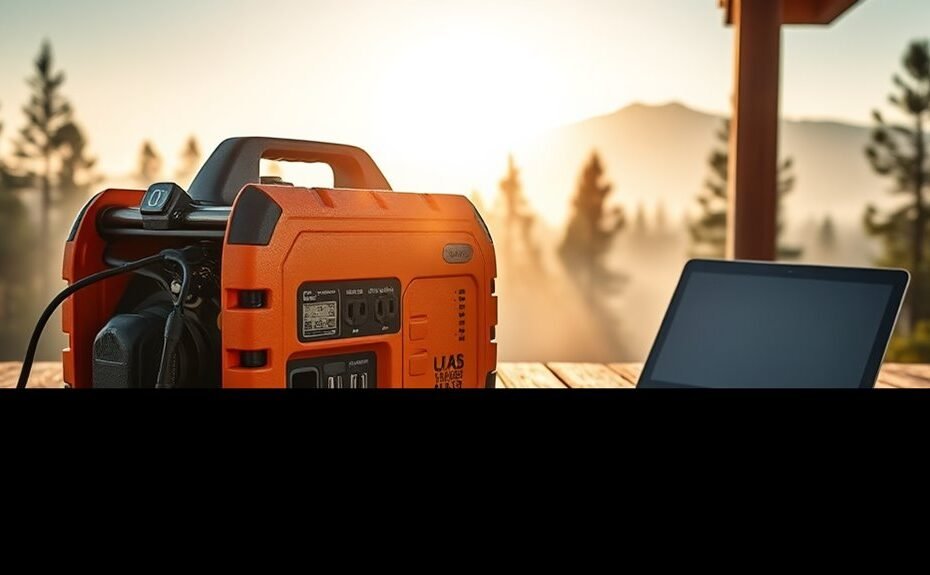 portable generators charge batteries outdoors